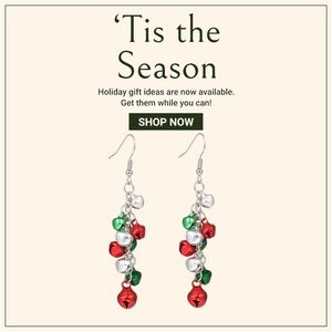 NIP Christmas Jingle Bells Earrings